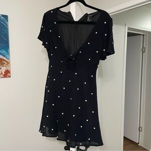 Black Polka Dot Dress Size M Forever 21 lightly worn